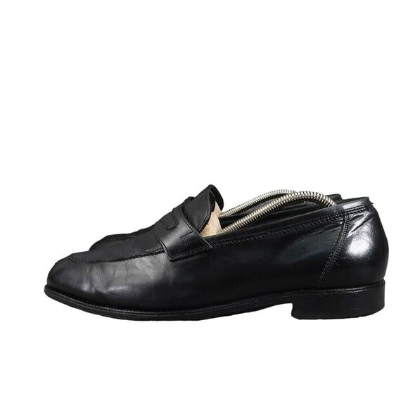 Florsheim Shoes Mens 9 Loafers Slip On Classic Leather Retro Dress Formal Black - Picture 3 of 16
